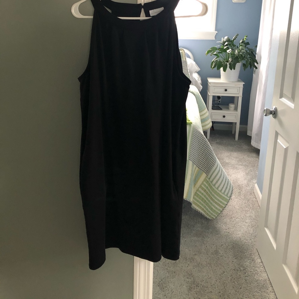 Black boatneck dress